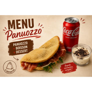 Menu panuozzo-boisson-dessert